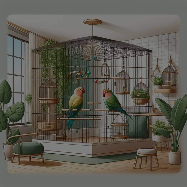 Comment aménager un espace de vie intérieur pour un couple de perroquets youyou ?